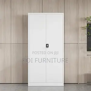 Office Cabinet; Mobix 2 Doors Steel Grey Cabinet With Shelves