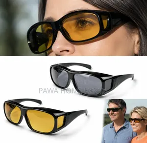 2pcs Uv Protection Night Vision Driving Goggles