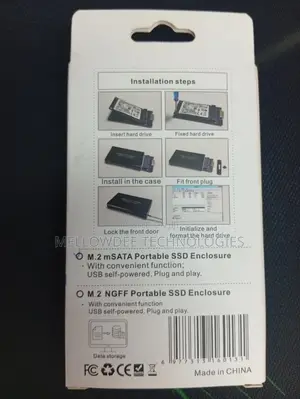 M.2 Msata Portable SSD Enclosure/Casing