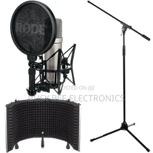 Rode Nt1 Plus, Plus Mic Stand, and a Reflection Booth