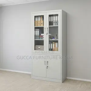 2-Door Half Glass Storage Document Cabinet