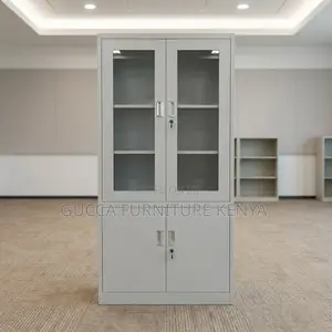 2-Door Half Glass Storage Document Cabinet