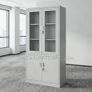 2-Door Half Glass Storage Document Cabinet