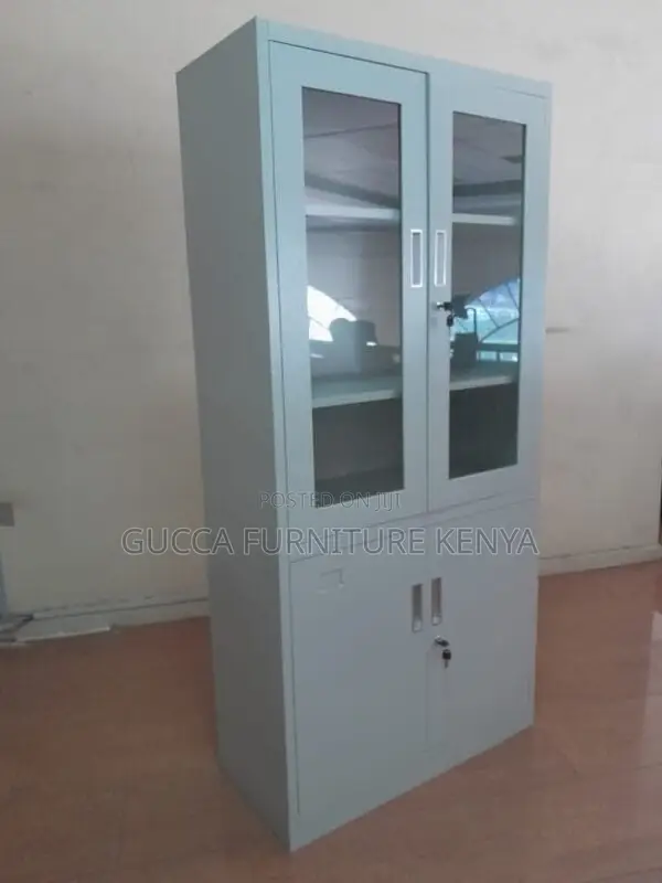 2-Door Half Glass Storage Document Cabinet