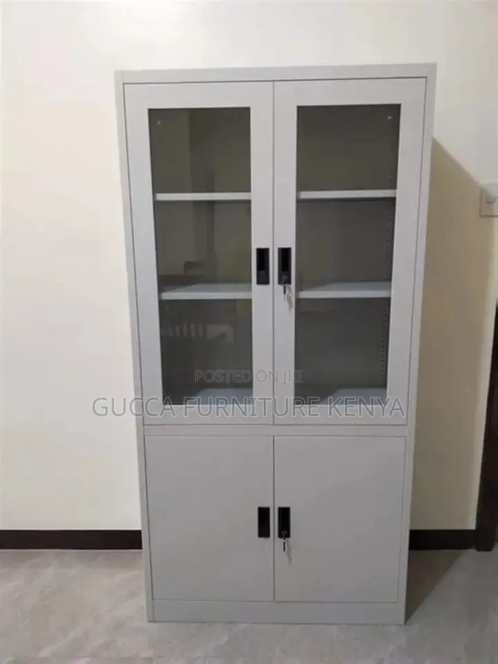 2-Door Half Glass Storage Document Cabinet