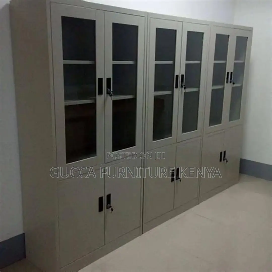 2-Door Half Glass Storage Document Cabinet