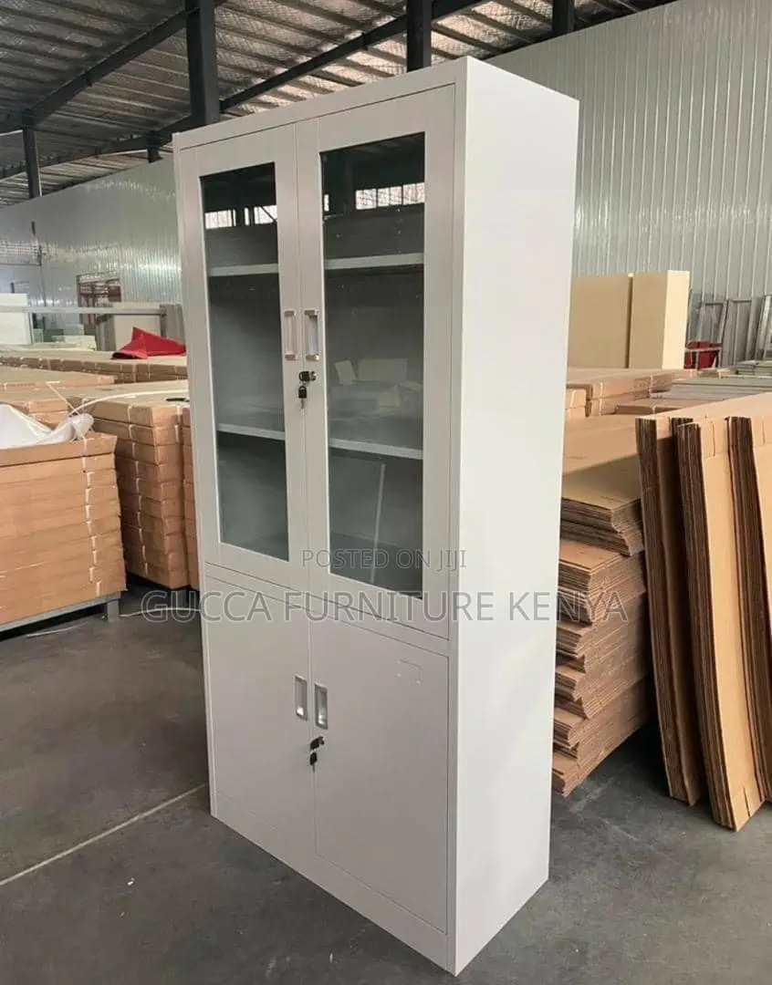 2-Door Half Glass Storage Document Cabinet
