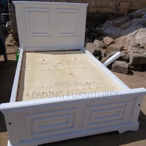 4x6 White Hardwood Bed.