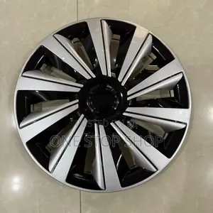 15" Vehicle Appearance Sporty Design Silver Black Wheel Caps 4pc