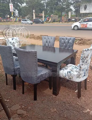 6-Seater Upholstered Dinning Table Set