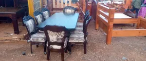 Walnut Antique Calgary 8-Seater Dinner Table Set