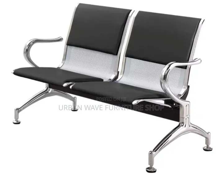 2 Seater Black Visitors Chair