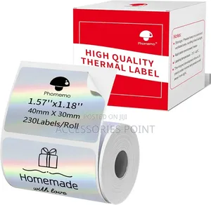 Square Labels Phomemo Porodo Holographic, Transparent Thermal Labels