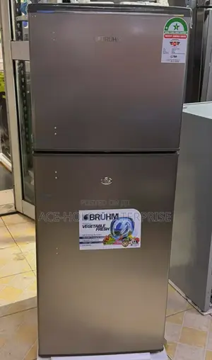 Bruhm - 120 Litres Double Door Refrigerator With Lock (Fridge)