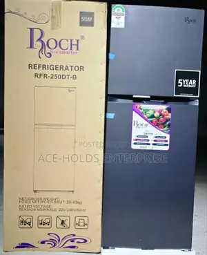 197 Litres Roch RFR-250-Dt-B (2 Door) - No Frost Fridge
