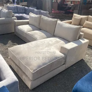 Cream L-Shaped /Corner Seat 5 Seater