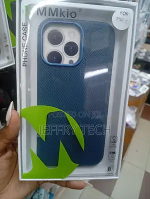 Blue Mmkio Brand Phone Case for the iPhone 16 Pro Max