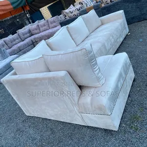 6 Seater Sofa That Is L-Shaped and Cream