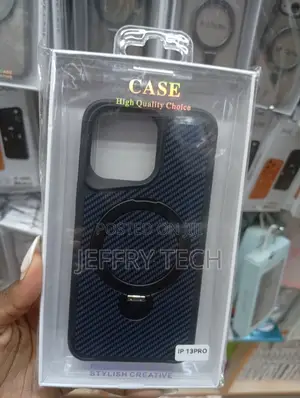 iPhone 13 Pro Carbon Fibre Case With Magnetic Magsafe Ring Stand