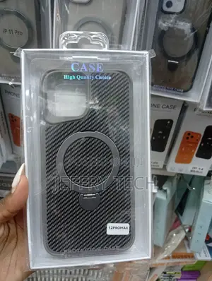 iPhone 12 Pro Max Carbon Fibre Case With Magnetic Magsafe Ring Stand