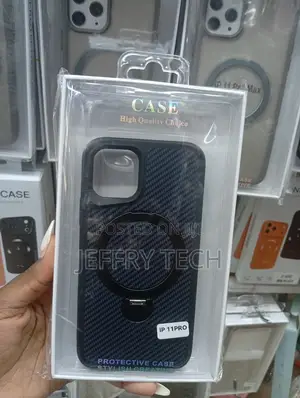 Magsafe Stand Case iPhone 11 Pro Luxury Carbon Fiber Magnetic Slim