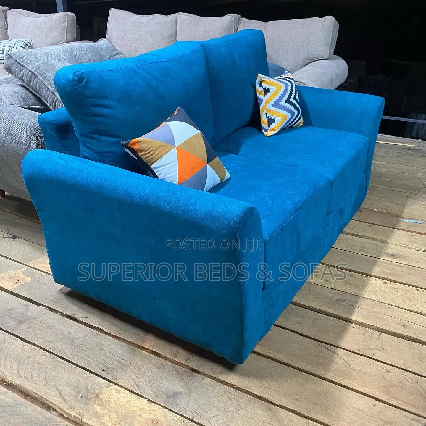 Royal Blue 2 Seater Sofa
