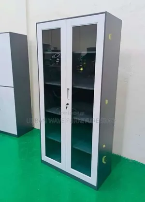 2 Glass Door  Office Filing Cabinet 