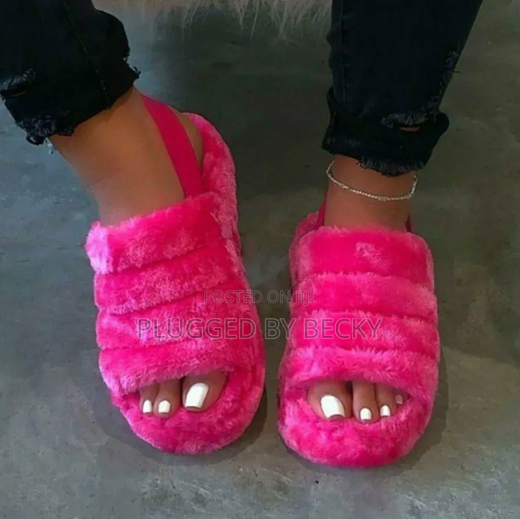 Fluffy Ladies Open Shoes