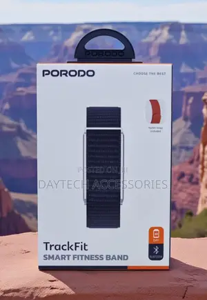 This Is a Porodo Trackfit Smart Fitness Band - Black/Silver