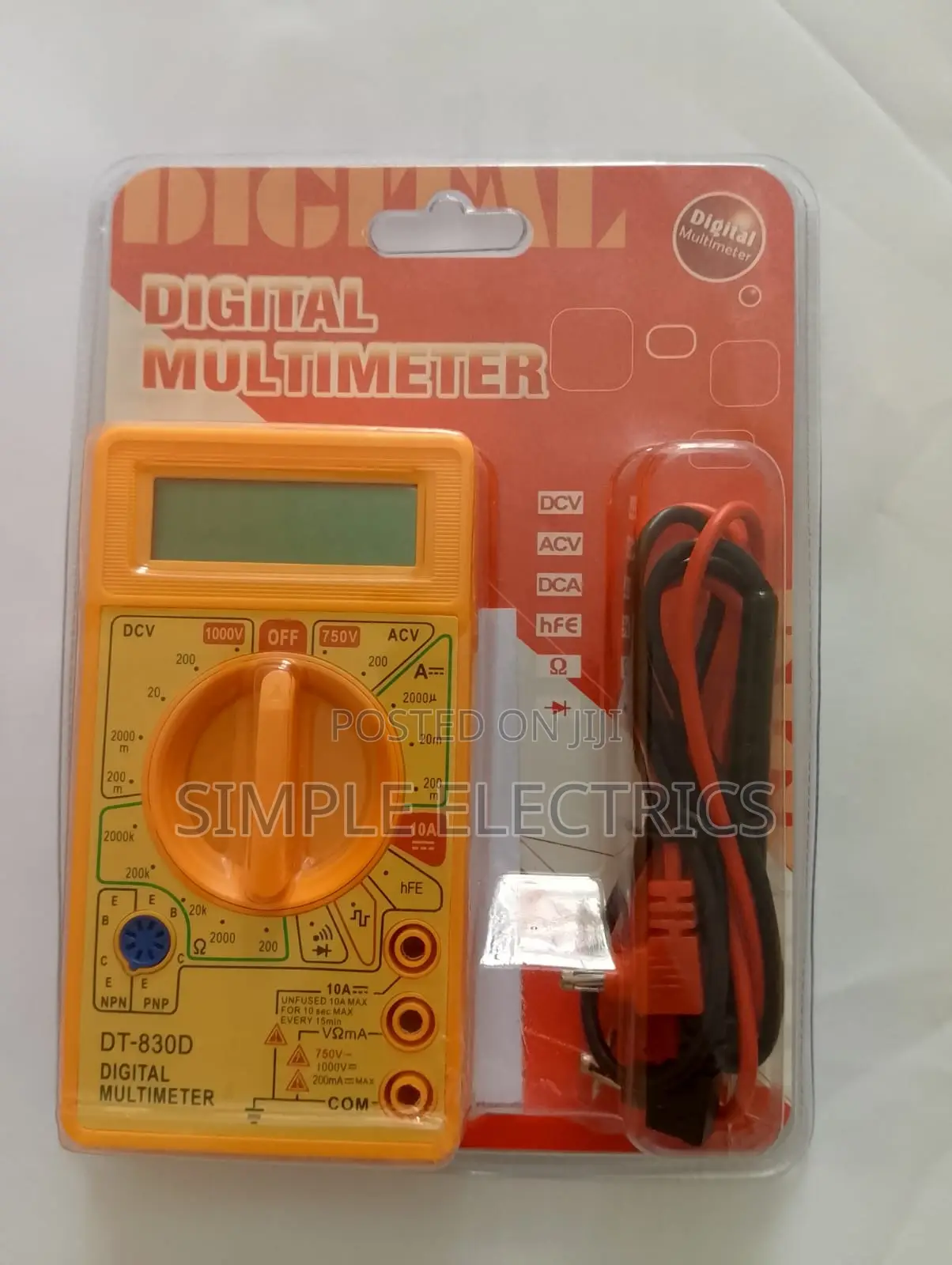 Dt830b Digital Multimeter Ac/Dc 750/1000v Voltmeter Ammeter Ohm Tester