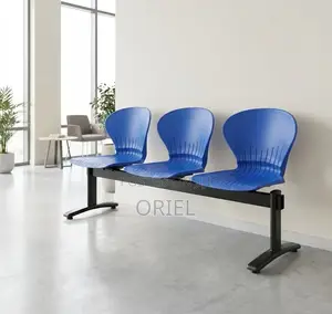 Office Bench : 3-Seater Plastic Lobby Waiting Area Bench