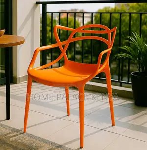 Dining Chair: Ventilated Cat-Ear Plastic Stackable Chair