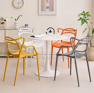 Dining Chair: Ventilated Cat-Ear Plastic Stackable Chair