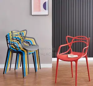 Dining Chair: Ventilated Cat-Ear Plastic Stackable Chair