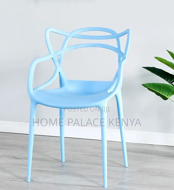 Dining Chair: Ventilated Cat-Ear Plastic Stackable Chair