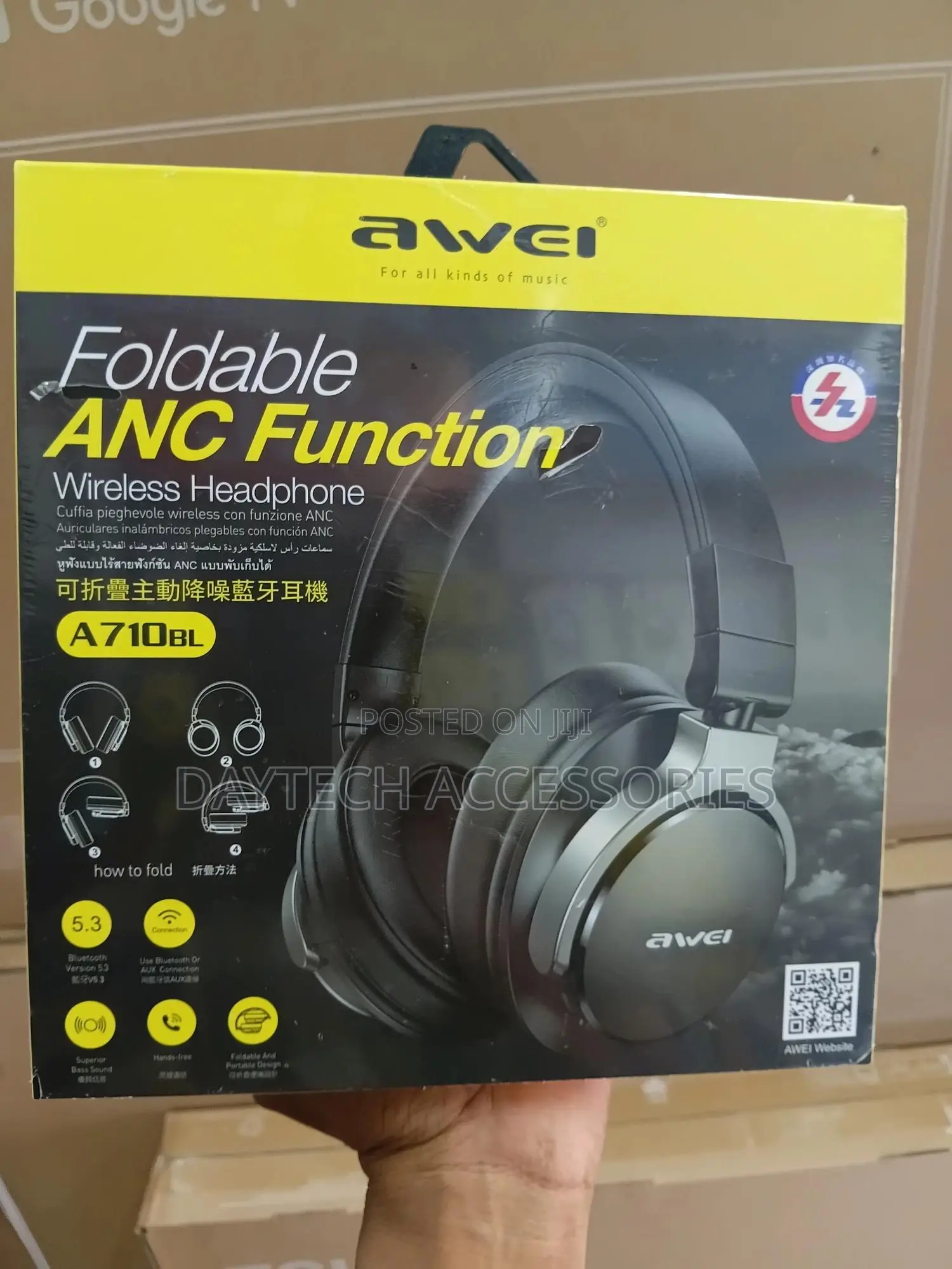 This Is a Awei A710bl Active Noise Cancelling Wireless Headphone.