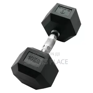 10kg Rubber Dumbell - Hexagonal - Double