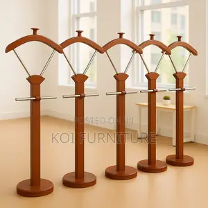 Dressers; Executive Mahogany Coat Hanger With Sturdy Stand Base