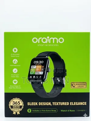 Original Oraimo Watch 6 Nano Osw-807n Smartwatch With Wireless Hd.