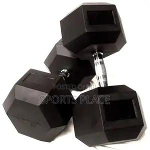 50kg Pair(2) Hex Dumbells - Rubber Coated