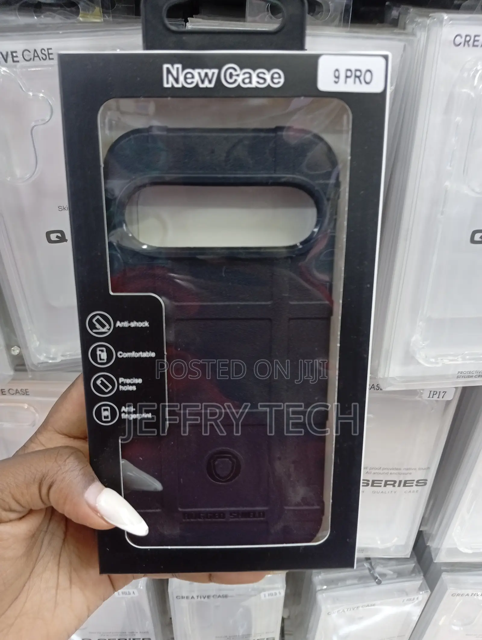 Google Pixel 9 Pro Solid Black With Tactical, "Rugged" Aesthetic Case