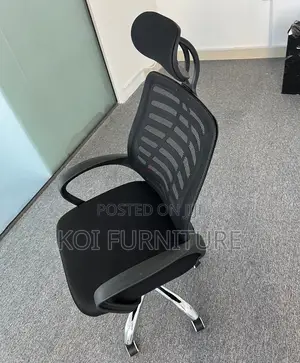 Office Chairs; Headrest Black Ergonomic Office Swivel Fabric Chairs