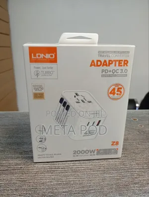 Ldnio Z8 45w Universal Gan Wall Plug Travel Adapter