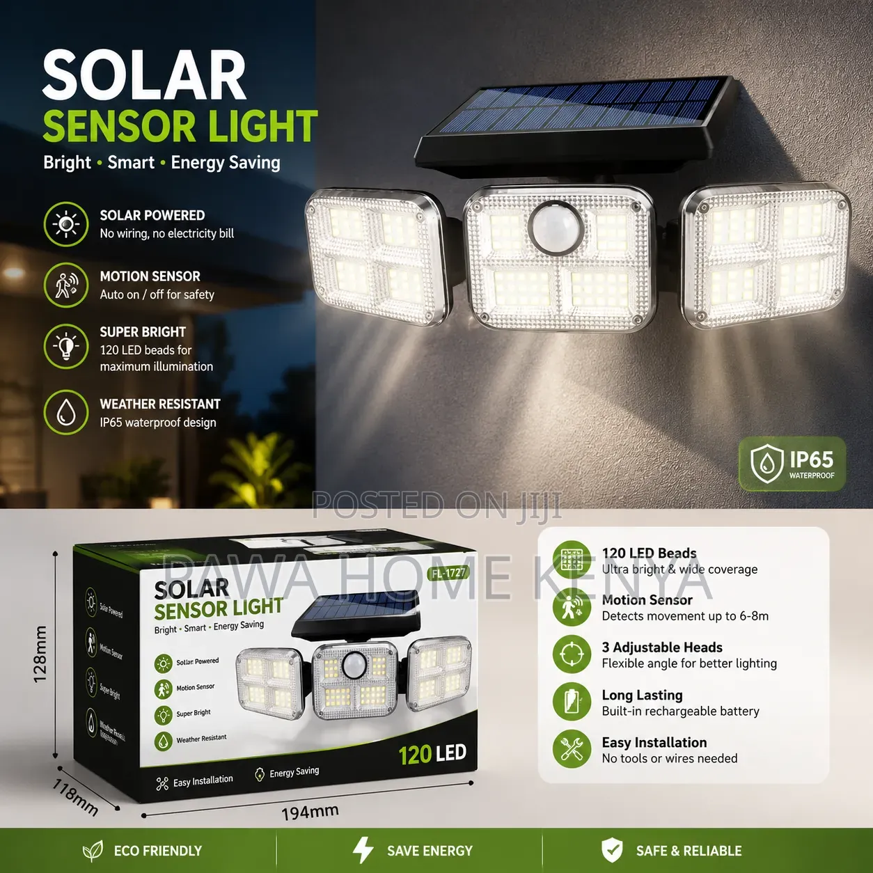 3 Heads Solar Sensor Lamp/Solar Light