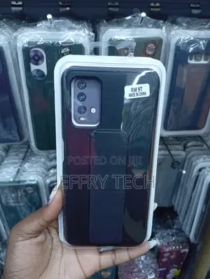 Xiaomi Redmi Note 9t Black Vertical Folding Stand on the Back Cover