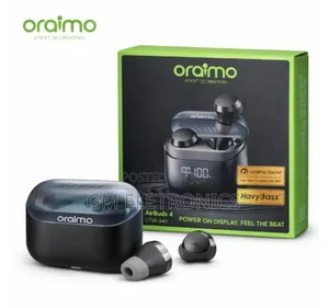 Oraimo Airbuds 4 Enc Wireless Earbuds With a Digital Led Display Case.