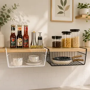 Metallic Under the Shelf Mesh Rack Cabinet Organizer