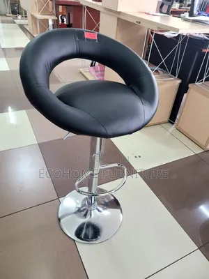 Black Crescent Adjustable Bar Stool