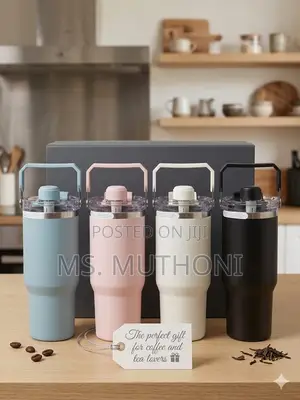 . 900 Ml Coffee Tumbler With Handle N Straw Big