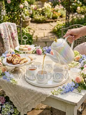 9pc Luxury Pearl Handle Tea Set *